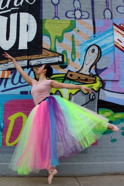 Rainbow ballet skirt Ankle Length tulle skirt girl colorful Halloween clothing ballet Dress_12
