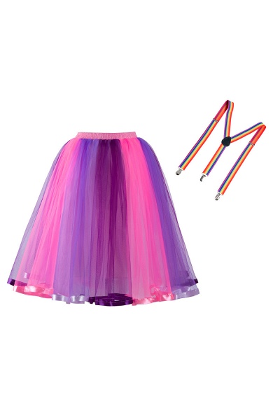 Rainbow Tutu Skirt Layered Tulle Skirt Girls Colorful Costumes Tutu Womens_1