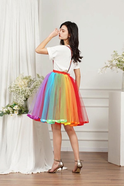 Rainbow Tutu Skirt Layered Tulle Skirt Girls Colorful Costumes Tutu Womens_8