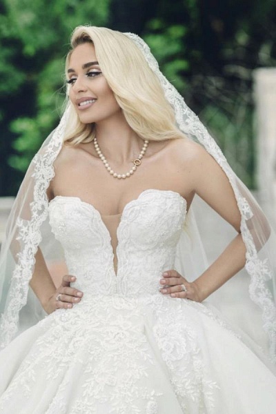 Luxus Hochzeitskleider A Linie | Brautkleider mit Spitze_2