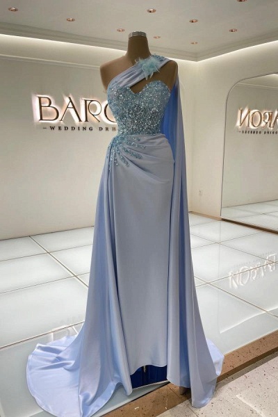 Abiballkleider Lang Blau | Elegante Abendkleider mit Glitzer_1