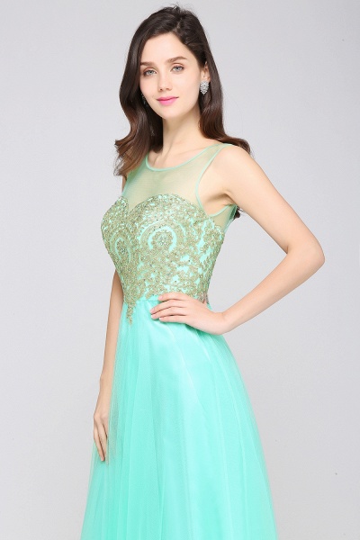 ARIA | A-line Scoop Tulle Gorgeous Evening Dresses with Appliques_13