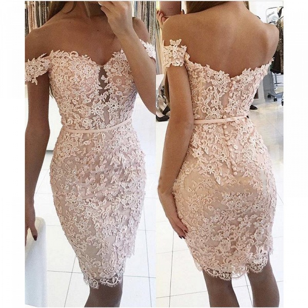 Short Sheath Off-the-Shoulder Lace Prom Dress_3