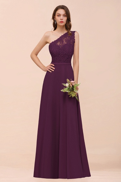 Classy One Shoulder Appliques Lace Floor-length A-Line Chiffon Bridesmaid Dress_20