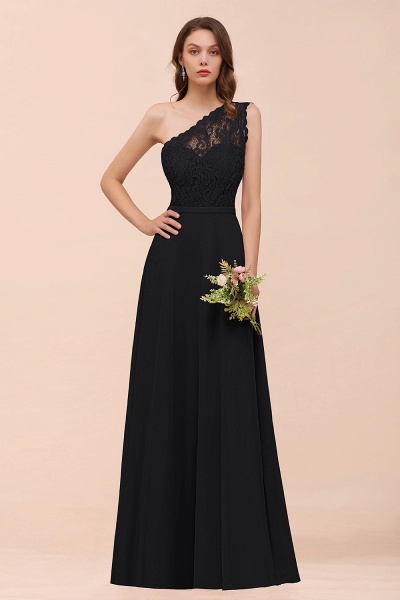 Classy One Shoulder Appliques Lace Floor-length A-Line Chiffon Bridesmaid Dress_29