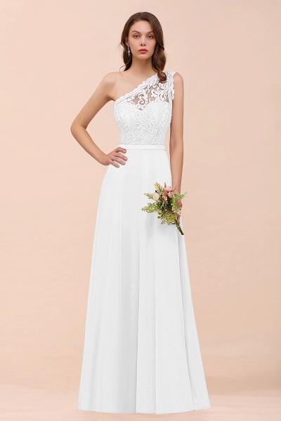 Classy One Shoulder Appliques Lace Floor-length A-Line Chiffon Bridesmaid Dress_1
