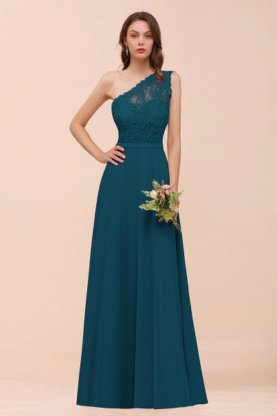 Classy One Shoulder Appliques Lace Floor-length A-Line Chiffon Bridesmaid Dress_27