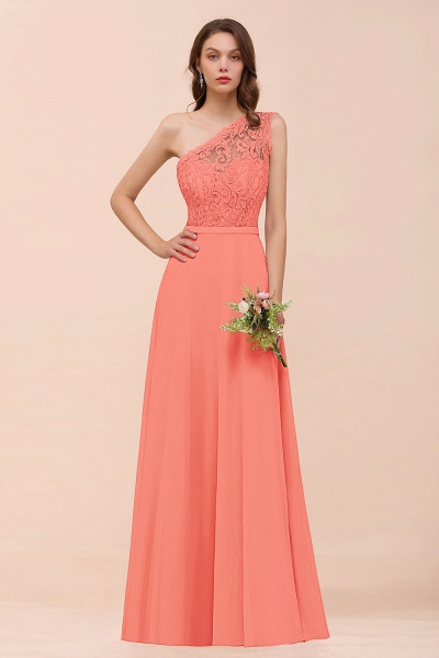 Classy One Shoulder Appliques Lace Floor-length A-Line Chiffon Bridesmaid Dress_45