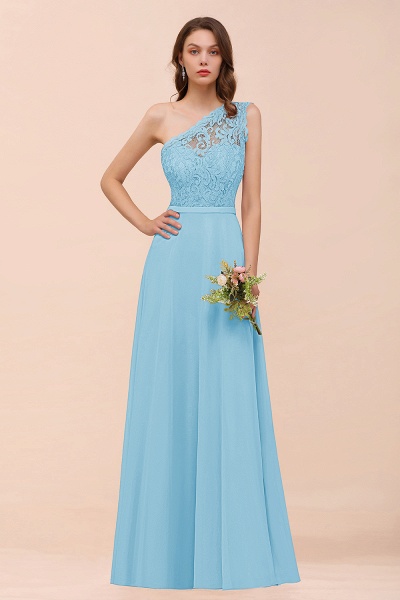 Classy One Shoulder Appliques Lace Floor-length A-Line Chiffon Bridesmaid Dress_23