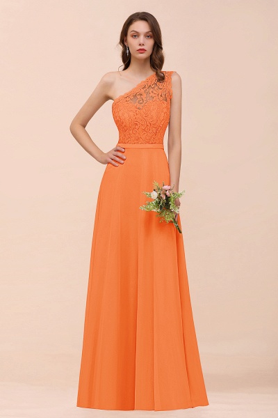 Classy One Shoulder Appliques Lace Floor-length A-Line Chiffon Bridesmaid Dress_15