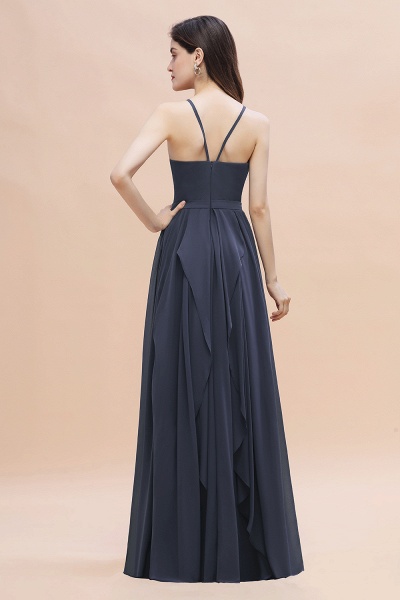 Elegant Sleeveles Halter Soft Chiffon A-Line Floor-length Bridesmaid Dress_3