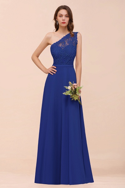 Classy One Shoulder Appliques Lace Floor-length A-Line Chiffon Bridesmaid Dress_26