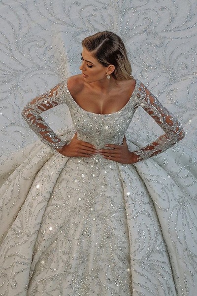 Luxury Long Ball Gown Satin Crystal Sequin Off The Shoulder Backless ...