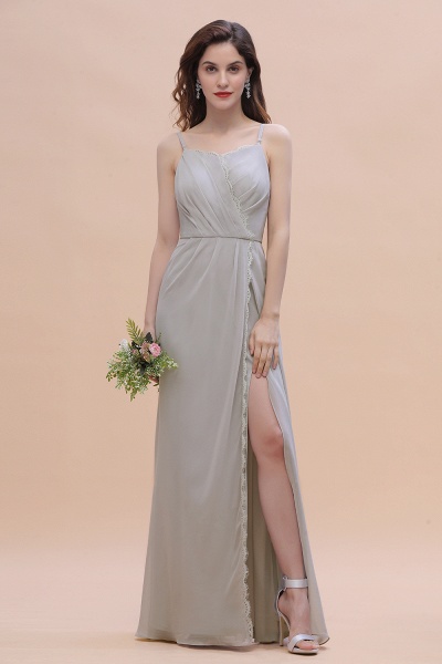 Stylish Spaghetti Straps A-Line Floor-length Bridesmaid Dress With Side Slit_5