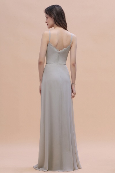 Stylish Spaghetti Straps A-Line Floor-length Bridesmaid Dress With Side Slit_3