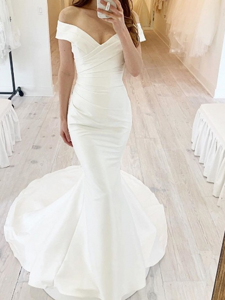 Mermaid Trumpet Wedding White Mermaid Wedding Dress 2021 | Cocosbride