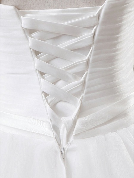 Ball Gown Wedding Dresses Jewel Neck Floor Length Chiffon Tulle Sleeveless Formal_5