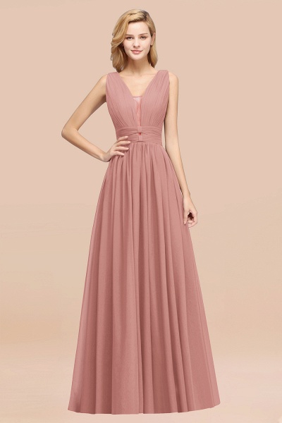 BM0214 A-Line Chiffon V-Neck Sleeveless Long Bridesmaid Dress_50