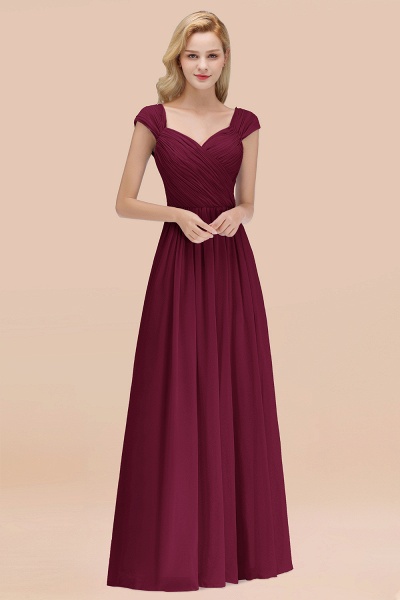 A-Line Chiffon Straps Sweetheart Sleeveless Floor-Length Bridesmaid Dress with Ruffles_44