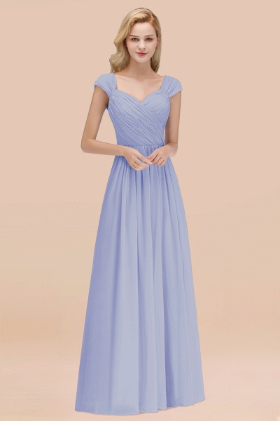 A-Line Chiffon Straps Sweetheart Sleeveless Floor-Length Bridesmaid Dress with Ruffles_22