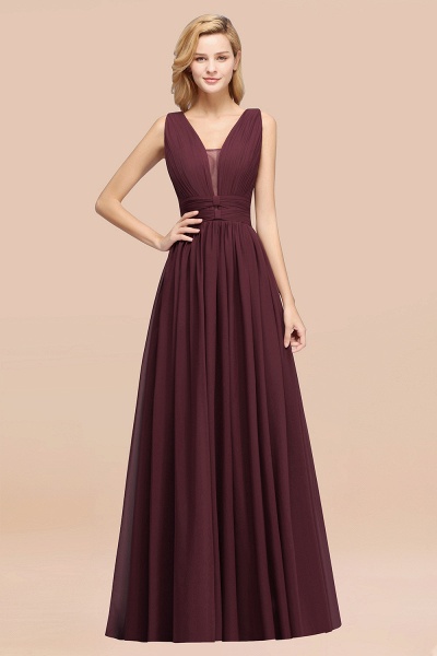 BM0214 A-Line Chiffon V-Neck Sleeveless Long Bridesmaid Dress_47