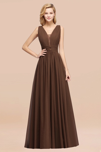 BM0214 A-Line Chiffon V-Neck Sleeveless Long Bridesmaid Dress_12