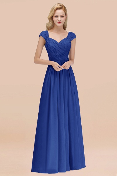 A-Line Chiffon Straps Sweetheart Sleeveless Floor-Length Bridesmaid Dress with Ruffles_26