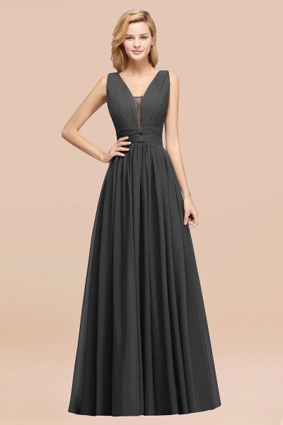 BM0214 A-Line Chiffon V-Neck Sleeveless Long Bridesmaid Dress_46