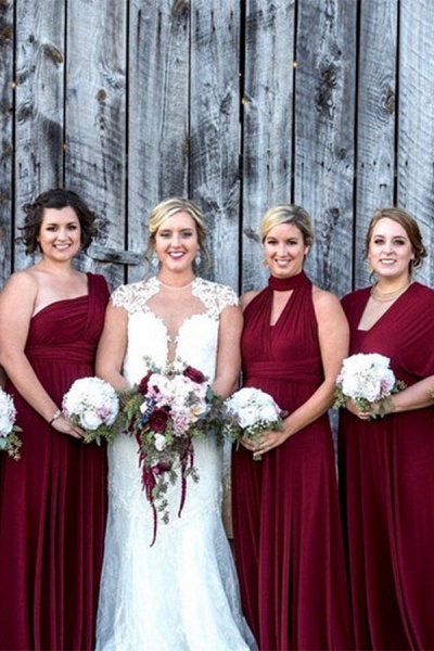 Convertible Long A-line Burgundy Bridesmaid Dresses | Multiway Infinity Dress_4