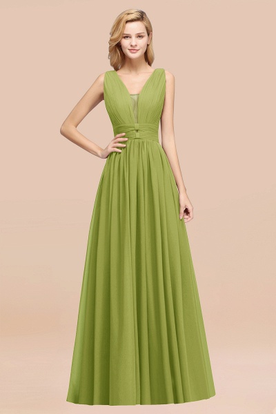 BM0214 A-Line Chiffon V-Neck Sleeveless Long Bridesmaid Dress_34