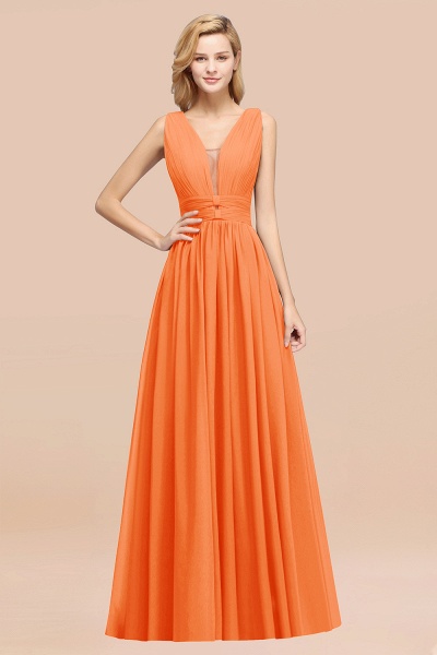 BM0214 A-Line Chiffon V-Neck Sleeveless Long Bridesmaid Dress_15