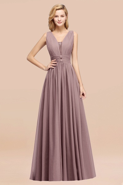 BM0214 A-Line Chiffon V-Neck Sleeveless Long Bridesmaid Dress_37