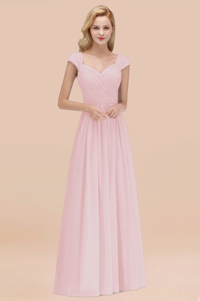 A-Line Chiffon Straps Sweetheart Sleeveless Floor-Length Bridesmaid Dress with Ruffles_3