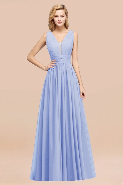 BM0214 A-Line Chiffon V-Neck Sleeveless Long Bridesmaid Dress_22