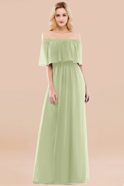 A-line Chiffon Off-the-Shoulder Short-Sleeves Ruffles Floor-length Bridesmaid Dress_35