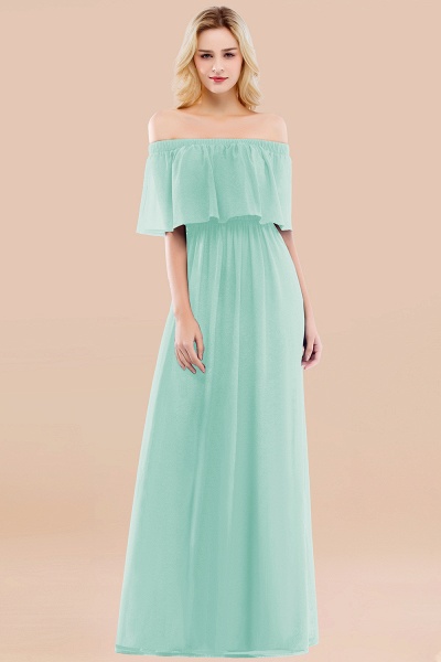 A-line Chiffon Off-the-Shoulder Short-Sleeves Ruffles Floor-length Bridesmaid Dress_36