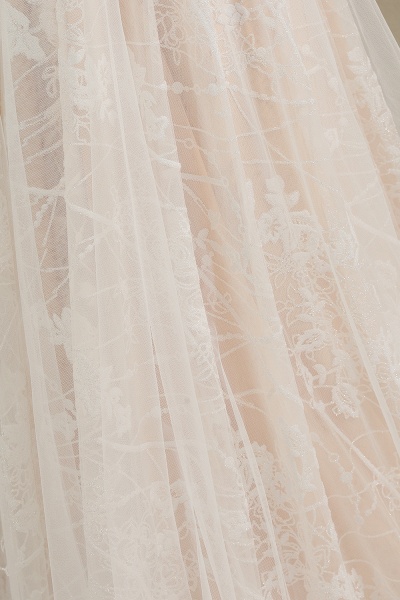 Erstaunliches langärmliges A-Linien-Hochzeitskleid aus Rulle-Tüll_11