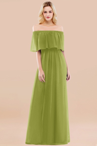 A-line Chiffon Off-the-Shoulder Short-Sleeves Ruffles Floor-length Bridesmaid Dress_34