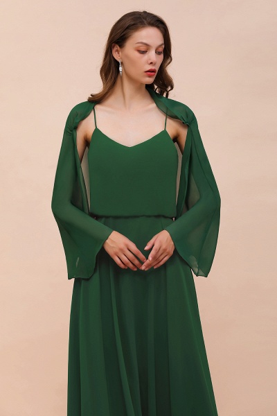 BM1893 Dark Green Long Sleeve Chiffon Special Occasion Wraps_6