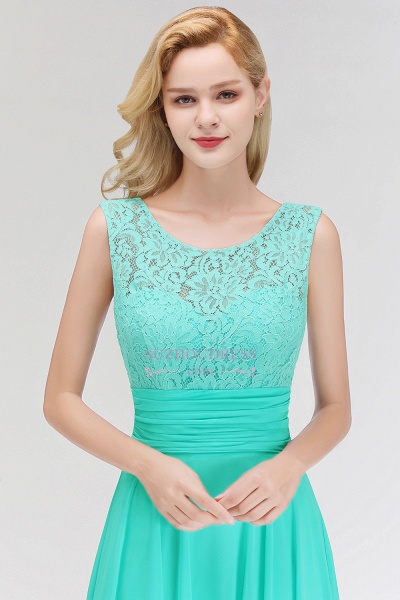 A-line Lace Top Sleeveless Chiffon Floor Length Bridesmaid Dress_1